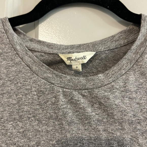 Madewell Heather Gray Cross Tie BackT-Shirt - Picture 2 of 3